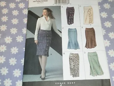Vogue 8129 Misses Straight Skirts In 6 Options Pattern-uncut-6-8-10 • $8.99