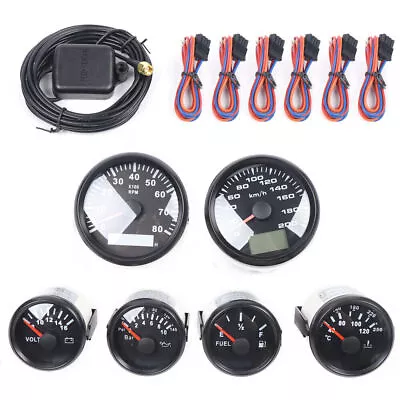 6 Gauge Set Speedometer Tacho Oil Temp Fuel Volt For Car Marine Boat Gauges • $132.05