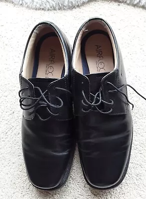 Mens Black Leather Shoes M & S  Size 12 Extra Wide Fit • £18