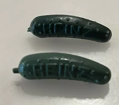 Ketchup Heinz Vintage Pickle Pin Lot 2 Green Plastic • $6.40