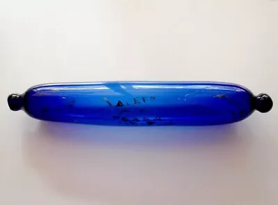 Vintage Victorian Bristol Blue Glass Rolling Pin - 37cm • $110