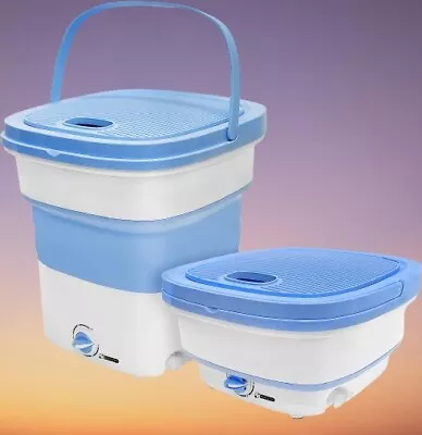 Light Blue Portable Mini Washing Machine Lightweight Collapsible Bucket • $96.64