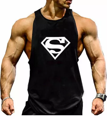 Men's Cotton Workout Tank Top Gym Bodybuilding Fitness Sleeveless Muscle T Shirt • $26.85