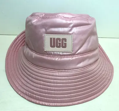 Ugg Pink Logo Bucket Hat Satin One Size Fits Most (Gift Idea) • $40