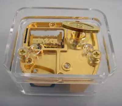 Acrylic Music Box Hand Crank Retro Gift Mechanical Song Rock A Bye Baby • £10.64