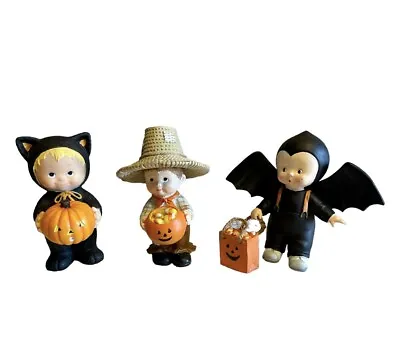 VTG Ruth J Morehead Halloween Figurine Little Boys Bat Costume Set 3 RARE!🦇 • $32.99