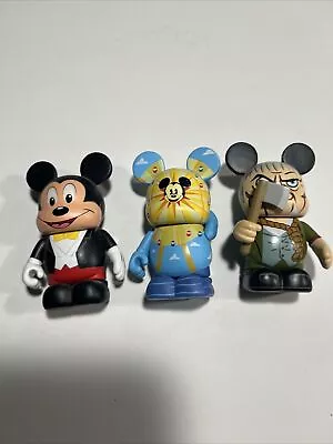 MICKEY MOUSE VINYLMATION PARK SERIES 7 3  FIGURE TOPPER Lot Of 3 • $14.95