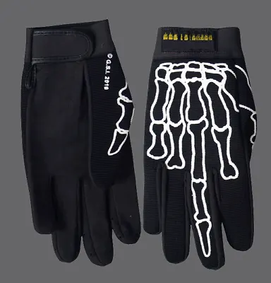 Biker Skeleton Middle Finger Mechanic Gloves • $21.99