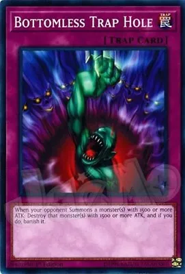 Yugioh - Bottomless Trap Hole - 1st Edition - Free Holographic Card • $2.50