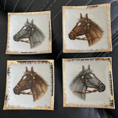 Vtg Bradley Exclusives Horse Equestrian Square Plate Dish Tray Trivet Japan  • $32