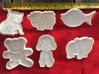 £6 • Buy 6 Animal Shaped Cutters Stamps Crafts Pottery Baking Dog Cat Fish Elephant (Dp)