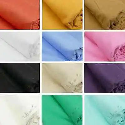 100% Natural Cotton Linen Mix Soft Fabric Material 60  Wide 30 Colors • £8.99