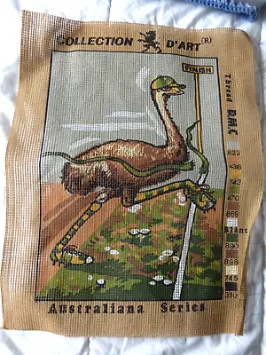 £0.99 • Buy Pre-printed Tapestry CANVAS For Embroidery - Australia Emu