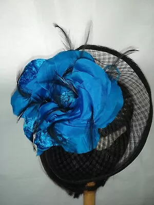 Autograph Turquoise Black Headpiece Fascinator NEW • £10