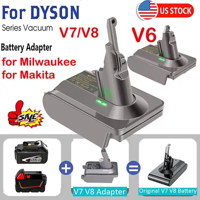 $16.99 • Buy For Dyson Battery Adaptor V6 V7 V8 Vacuum Animal For Makita 18V For Milwaukee US
