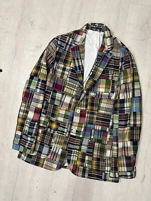 Vtg Polo Ralph Lauren India Madras Patchwork Blazer Jacket Vintage Mens Medium • $179.99