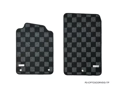 P2M DARK GREY Checkered Flag Race Carpet Floor Mats For Chevy Corvette C5 97-04 • $75