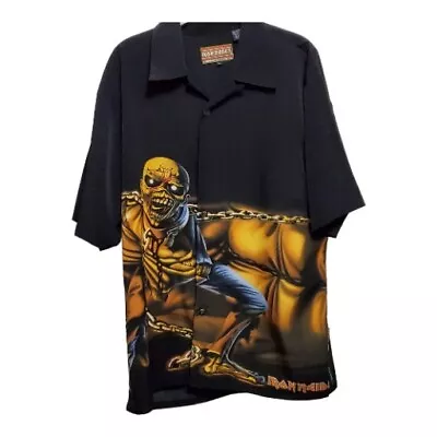 Iron Maiden Piece Of Mind Button Down Club Shirt Large Dragonfly Clothing • $120