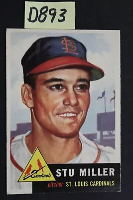 Vintage 1953 Topps - STU MILLER - St. Louis Cardinals Rookie RC Card #183 (D893 • $3.99