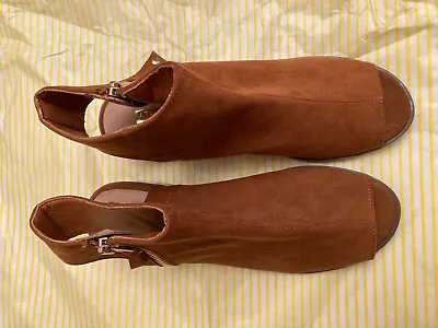 Primark Camel Real Suede Leather Ankle Boots Size 4-BNWT • £6.99