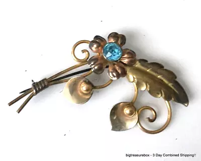 Vintage Brooch Pin SIGNED VAN DELL 12K GOLD FILLED On STERLING Flower Lot Y • $8.50