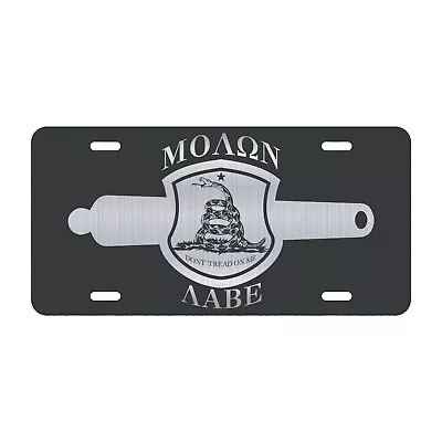 Molon Labe Gadsden Flag Crest License Plate Tag Front Aluminum 6 Inch By 12 Inch • $11.95