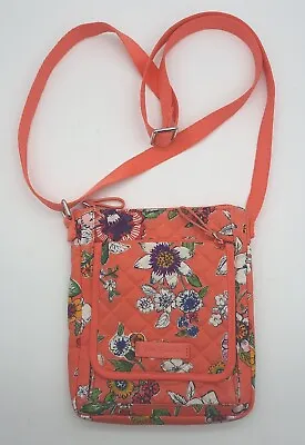 Vera Bradley Coral Floral Retired Cross Body Strap Little Hipster Purse Bag • $22.49