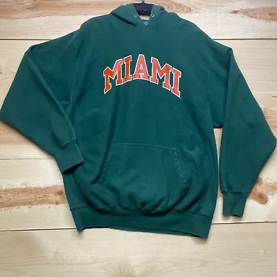 Miami Hurricanes Sweatshirt XL Green Hoodie Pullover Heavyweight Steve & Barrys • $24.99