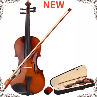 New Style 4/4 Acoustic Violin Full Sent Case Bow Rosin Natural • $38.27