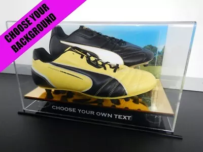✺New✺ Double Football Boot Gold Mirror DISPLAY CASE - Rugby Wallabies All Blacks • $174.99