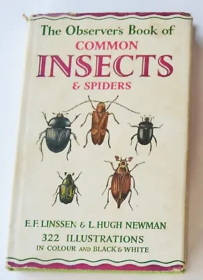 The Observer's Book Of Common Insects & Spiders (1954 Reprint Edition) Hardback • £6.99