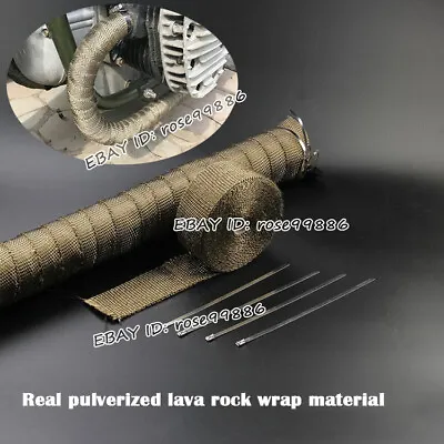 2  X 50 FT EXHAUST HEADER TURBO MANIFOLD PIPE LAVA HEAT SHIELD WRAP TAPE • $19