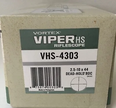 Vortex Viper HS 2.5-10x44mm Dead-Hold-BDC Reticle 30mm Riflescope VHS-4303 • $489