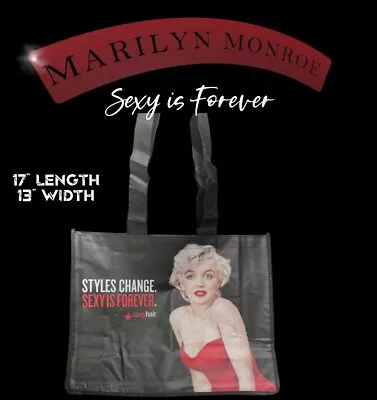 🐆Marilyn Monroe STYLES CHANGE SEXY IS FOREVER Black Bag Tote NWOT • $8.50