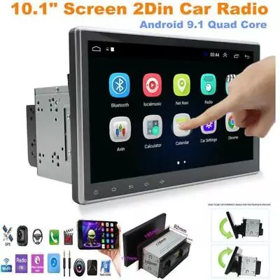 10.1  Adjustable Screen 2Din Car Radio Android 9.1 Stereo GPS Navigation Player • $261.65