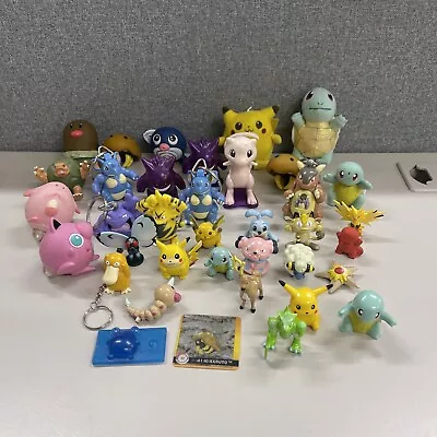 Vintage  Tomy Pokemon Figure Key Chain Tops Lot Pikachu Squirtle Plush • $45