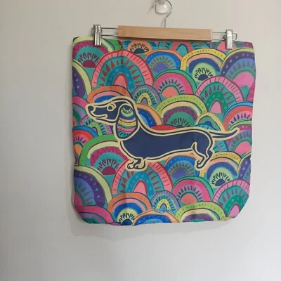 Lisa Pollock Shopping Bag Tote Reusable Colourful Sausage Dog Dachshund Bright • $7.50