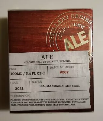 New ALE COLOGNE 3.4oz DISTILLERY SERIES  Batch Number 007. 100ml • $19.77