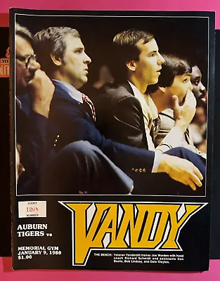 1980 Vanderbilt Vandy Basketball Game Program Vs Auburn Tigers Richard Schmidt • $5.99