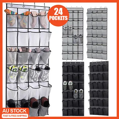 $15.98 • Buy 24 Pockets Shoe Holder Bag Organiser Over Door Hanging Shelf Rack Storage Bag