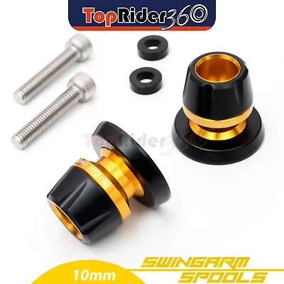 GOLD 10mm Swingarm Spools Sliders Protector For Kawasaki Z750R 01-15 14 13 12 • $27.24