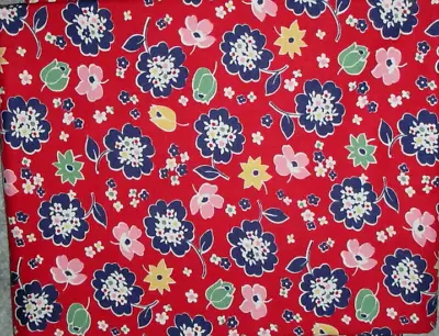 Boundless 1930's Revival Main Floral Red Vintage Floral Cotton Quilt Fabric • $11.99