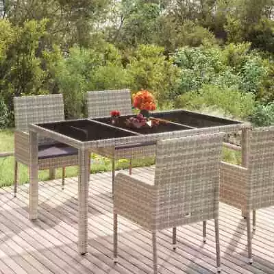 Garden Table With Top Outdoor Dining Table Patio Furniture Poly Rattan VidaXL • $242.99