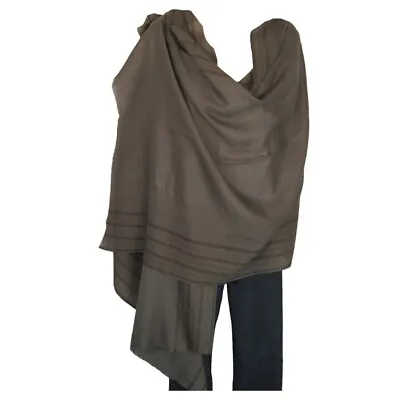 100% Yak Wool Shawl | Handloomed | Reversible | Gray • $108.90
