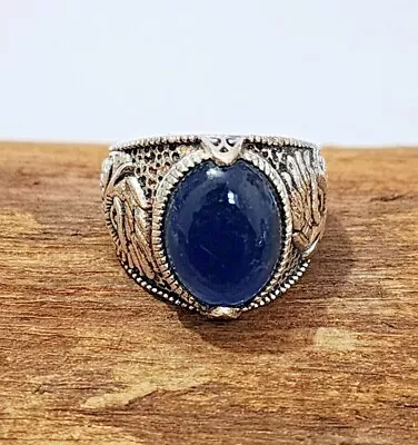 Blue Sapphire Beautiful Ring Statement Solid 925 Silver Handmade Men's Ring S281 • $14.02