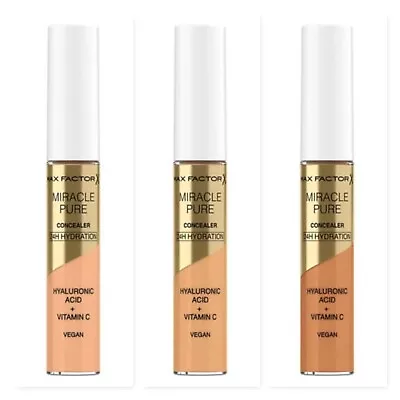 £6.99 • Buy MAX FACTOR Miracle Pure Concealer With Vitamin C & Hyaluronic Acid -CHOOSE - NEW