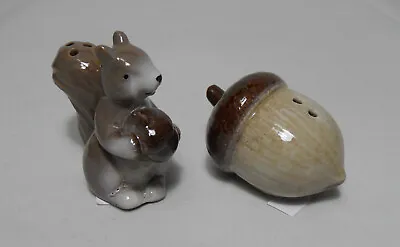 Cracker Barrel Mini Squirrel & Acorn Salt & Pepper Ceramic Shakers - Lot Of 2 • $11.79