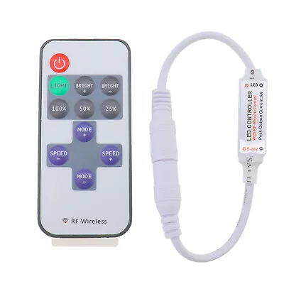 Single Colour Strip LED DC 12V 12A Remote Controller Mini In-line Dimmer Switch • £8.54