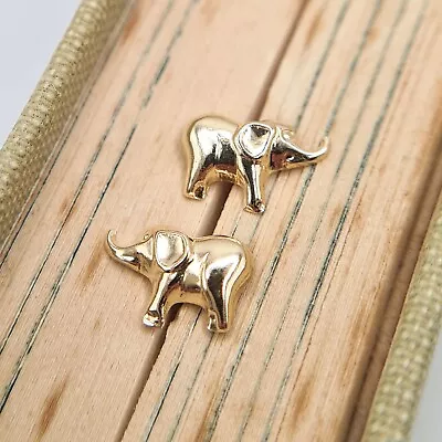 Dainty Elephant Stud Earrings In 9ct Yellow Gold - Women's Children's Small Stud • £54