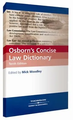 Osborn's Concise Law Dictionary By Sheila BoneM. Woodley • £3.62